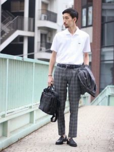 営業 ポロシャツコーデ