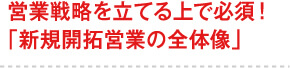 営業戦略を立てる上で必須!「新規開拓営業の全体像」